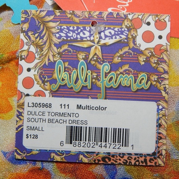 Luli Fama Dulce Tormento South Beach Dress Swimsuit Coverup Size Small Orange - Picture 5 of 8